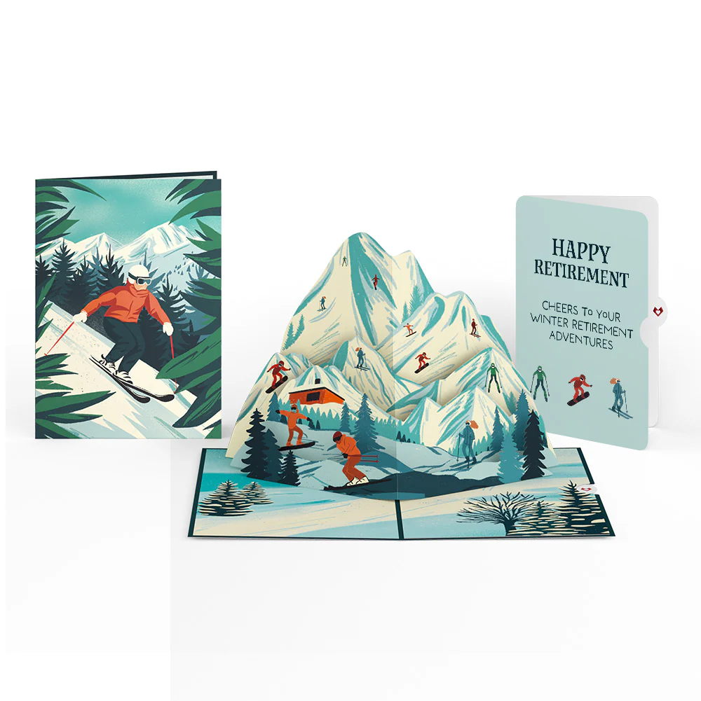 Mountain Ski Adventure Retirement Pop-Up Card and Sentiment Set