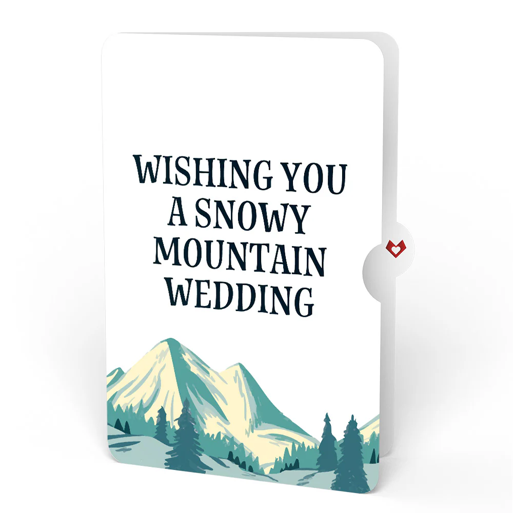 Mountain Ski Adventure Wedding Pop-Up Card and Sentiment Set - Image 4