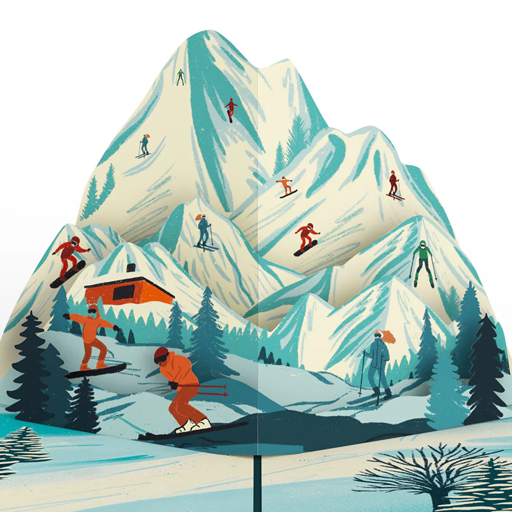 Mountain Snowboard Adventure Retirement Pop-Up Card and Sentiment Set - Image 3