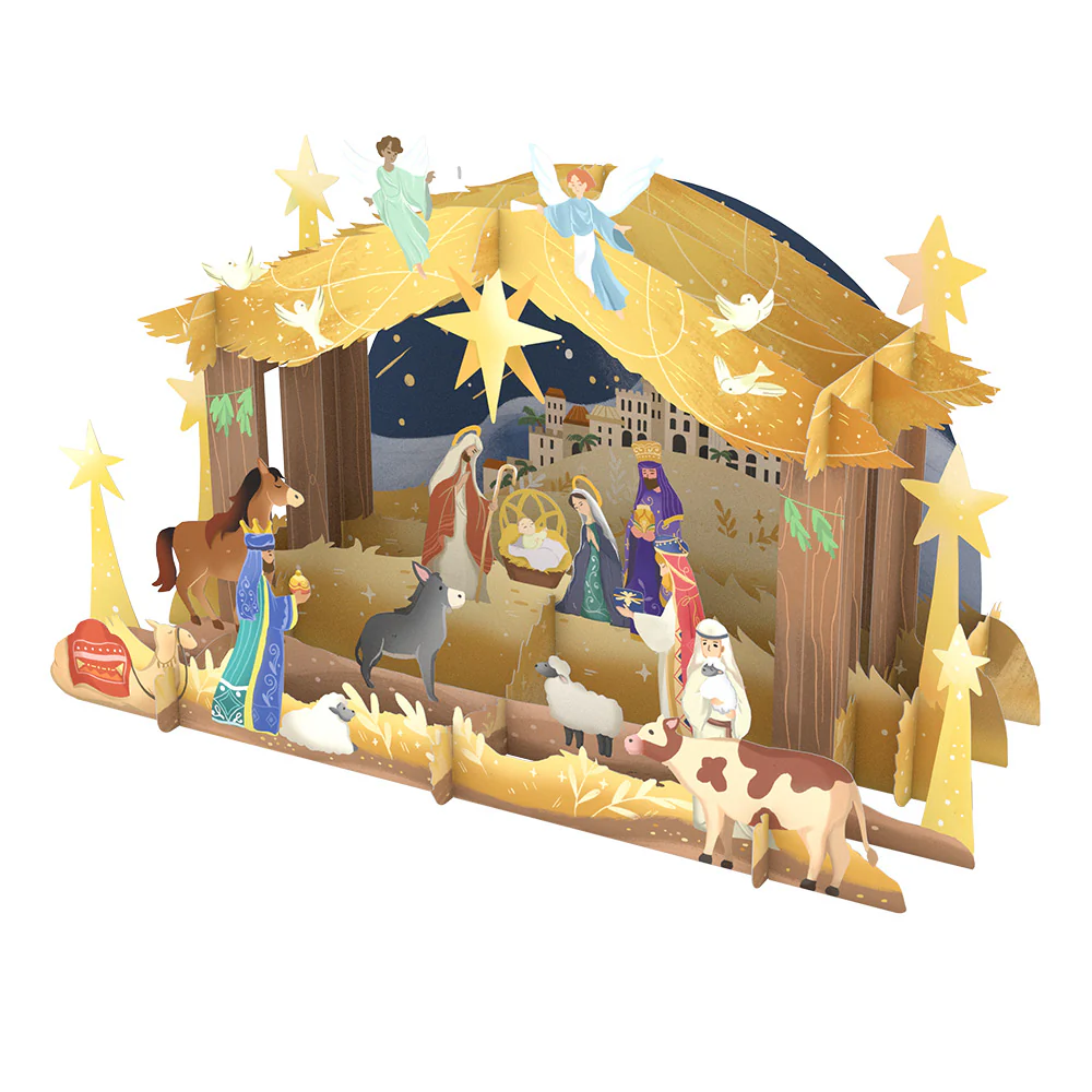 Nativity Christmas Giant Pop-Up Gift and Blessings Sentiment Set - Image 3