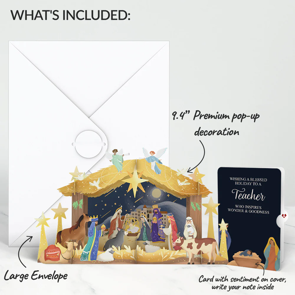 Nativity Christmas Giant Pop-Up Gift and Sentiment Set for Teacher - Image 2