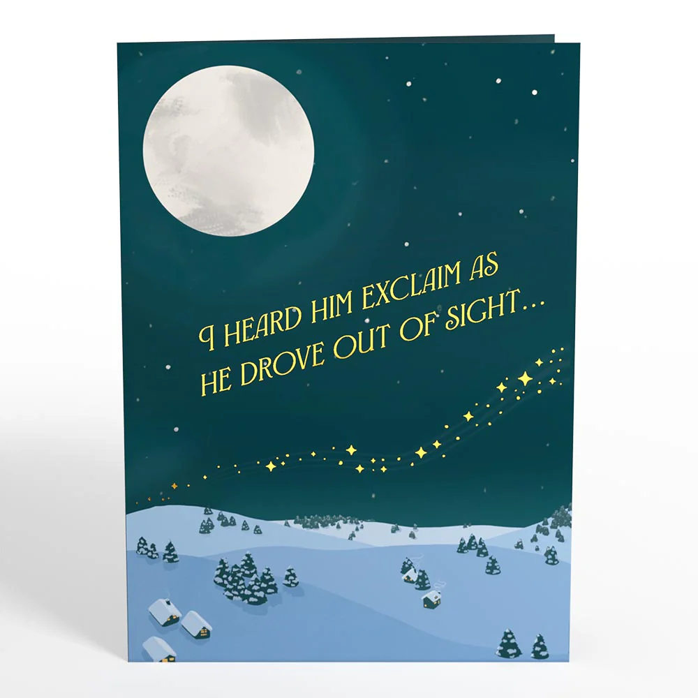 Night Sky Santa Sleigh Pop-Up Card - Image 5