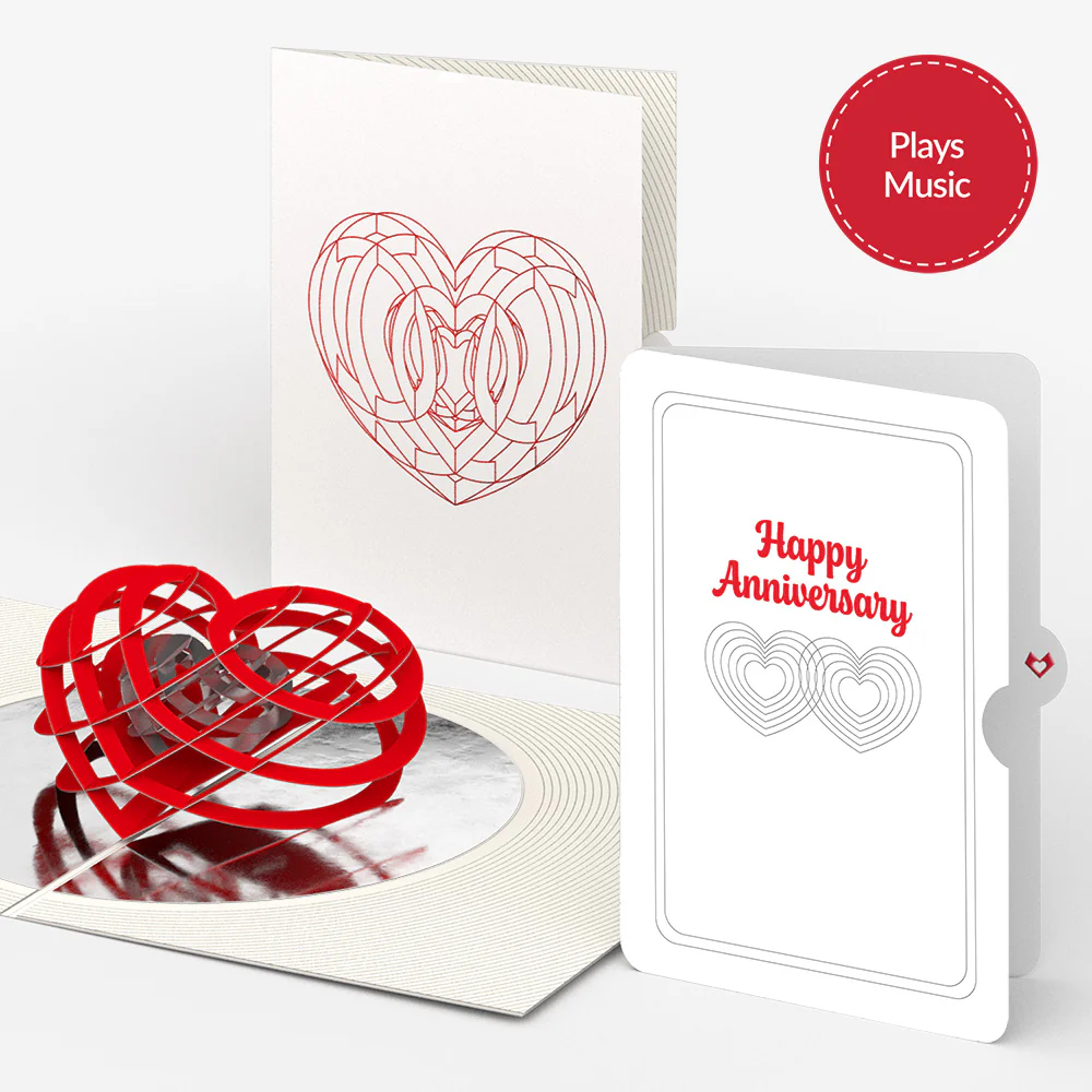 OK Go: Love Music Pop-Up Card - Limited Edition and Connected Hearts Anniversary Sentiment Set