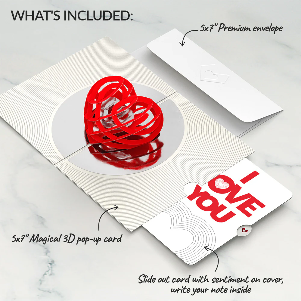 OK Go: Love Music Pop-Up Card - Limited Edition and Heart Message Love Sentiment Set - Image 2