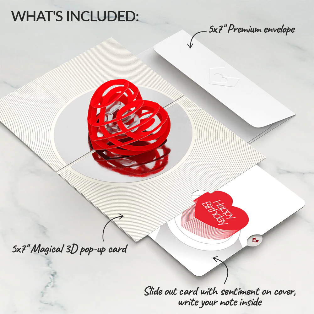 OK Go: Love Music Pop-Up Card - Limited Edition and Sweet Heart Birthday Sentiment Set - Image 2