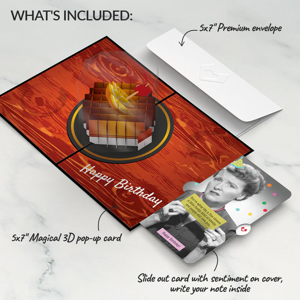 Old Fashioned Birthday Pop-Up Card and Sentiment Set - Image 2