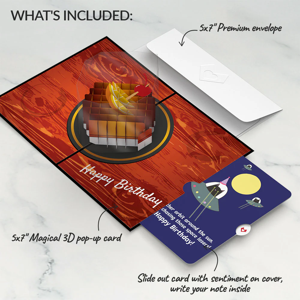 Old Fashioned Birthday with Space Laser Cats Pop-Up Card and Sentiment Set - Image 2