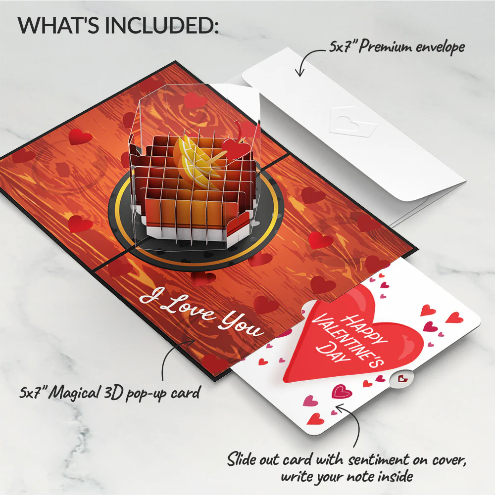 Old Fashioned Love Valentine Pop-Up Card and Big Sweet Heart Sentiment Set - Image 2