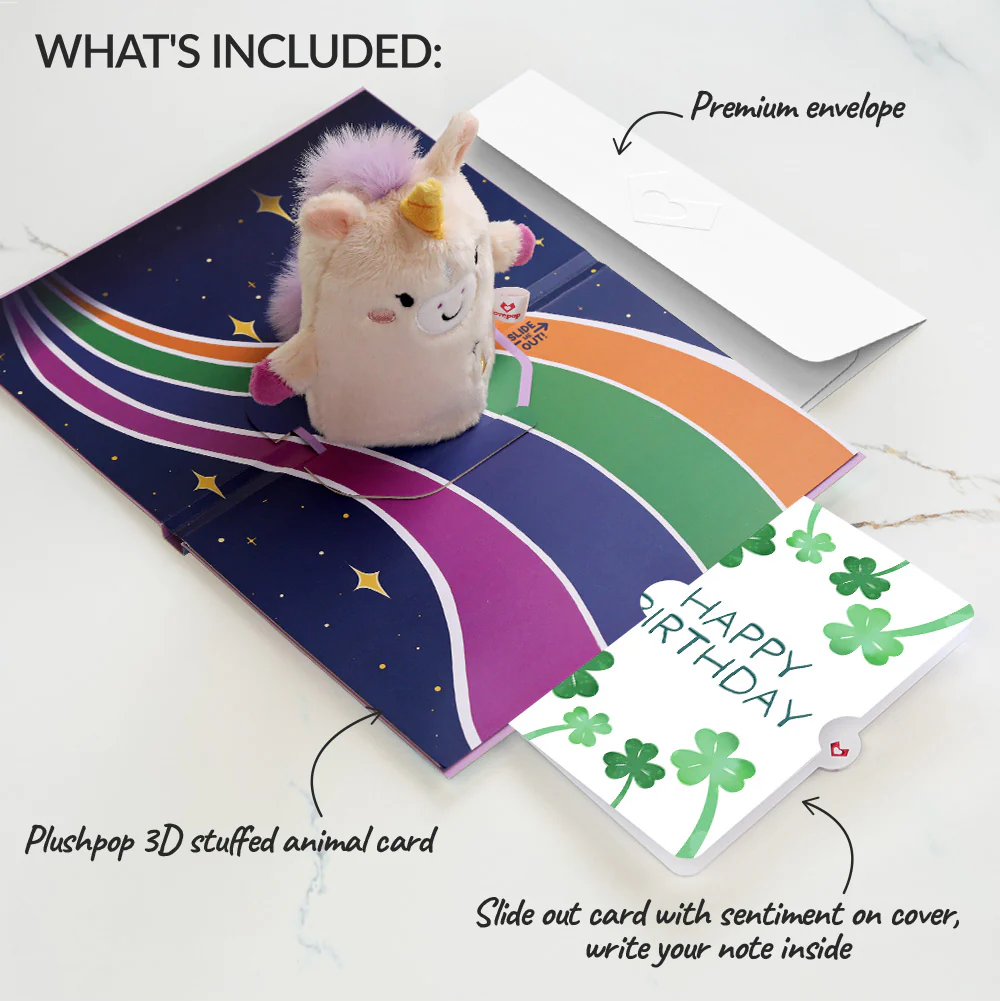 'One of a Kind' Unicorn Birthday Plushpop Card and Sentiment Set - Image 2