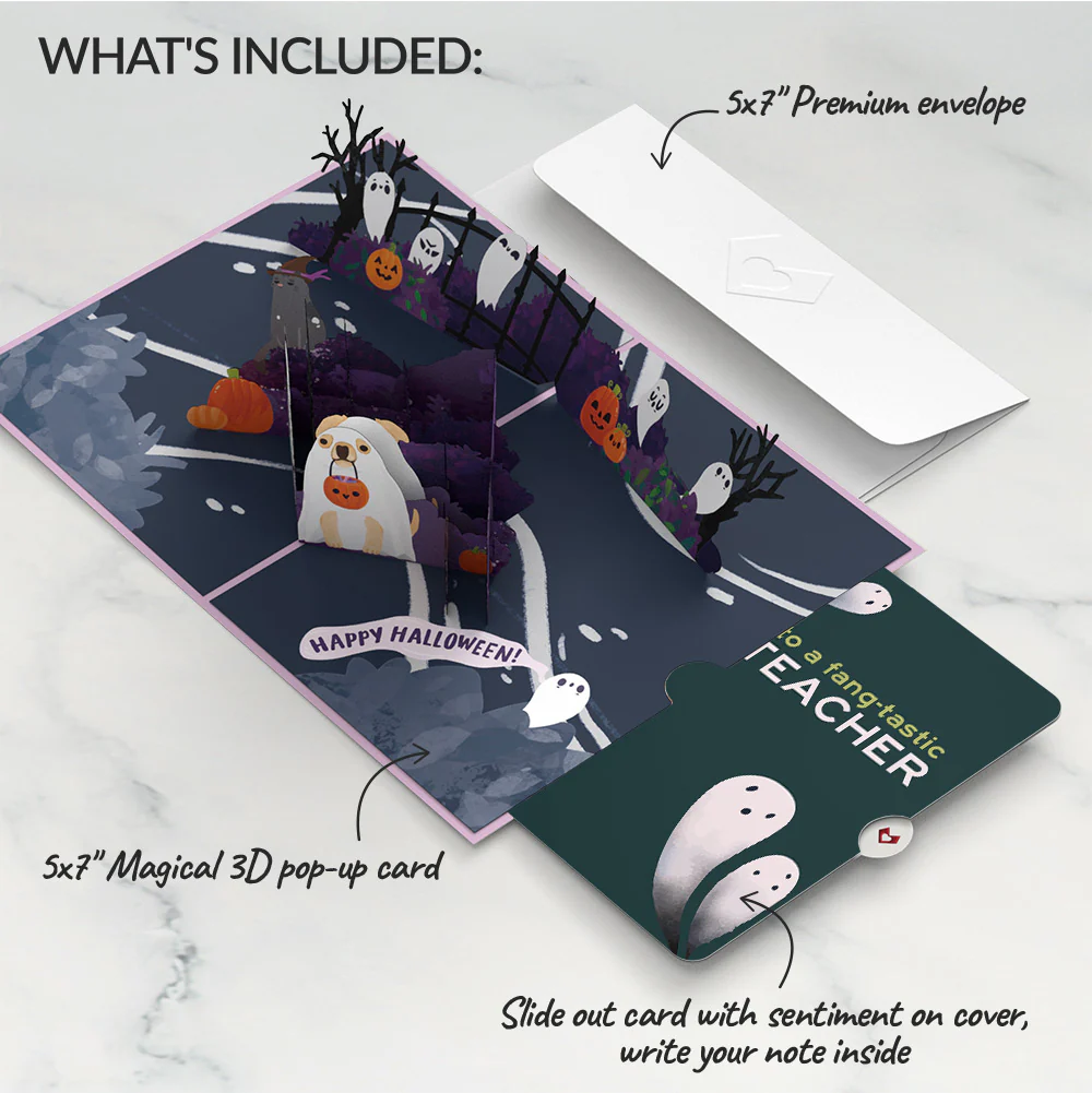 'Oohh, Spooky' Halloween Pop-Up Card and Sentiment Set for Teacher - Image 2
