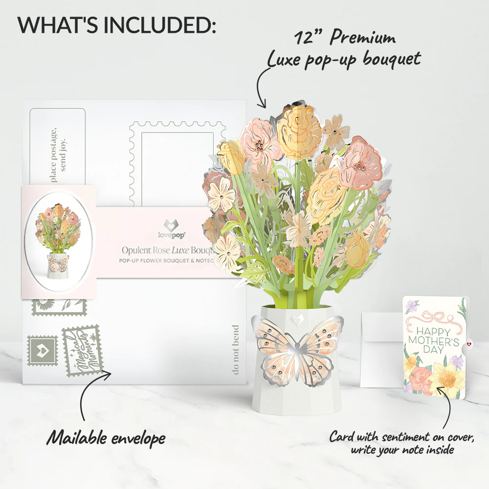 Opulent Rose Mother's Day Luxe Bouquet and Sentiment Set - Image 2