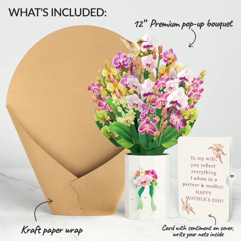 Orchid Mother's Day Bouquet and Sentiment Set for Wife - Image 2