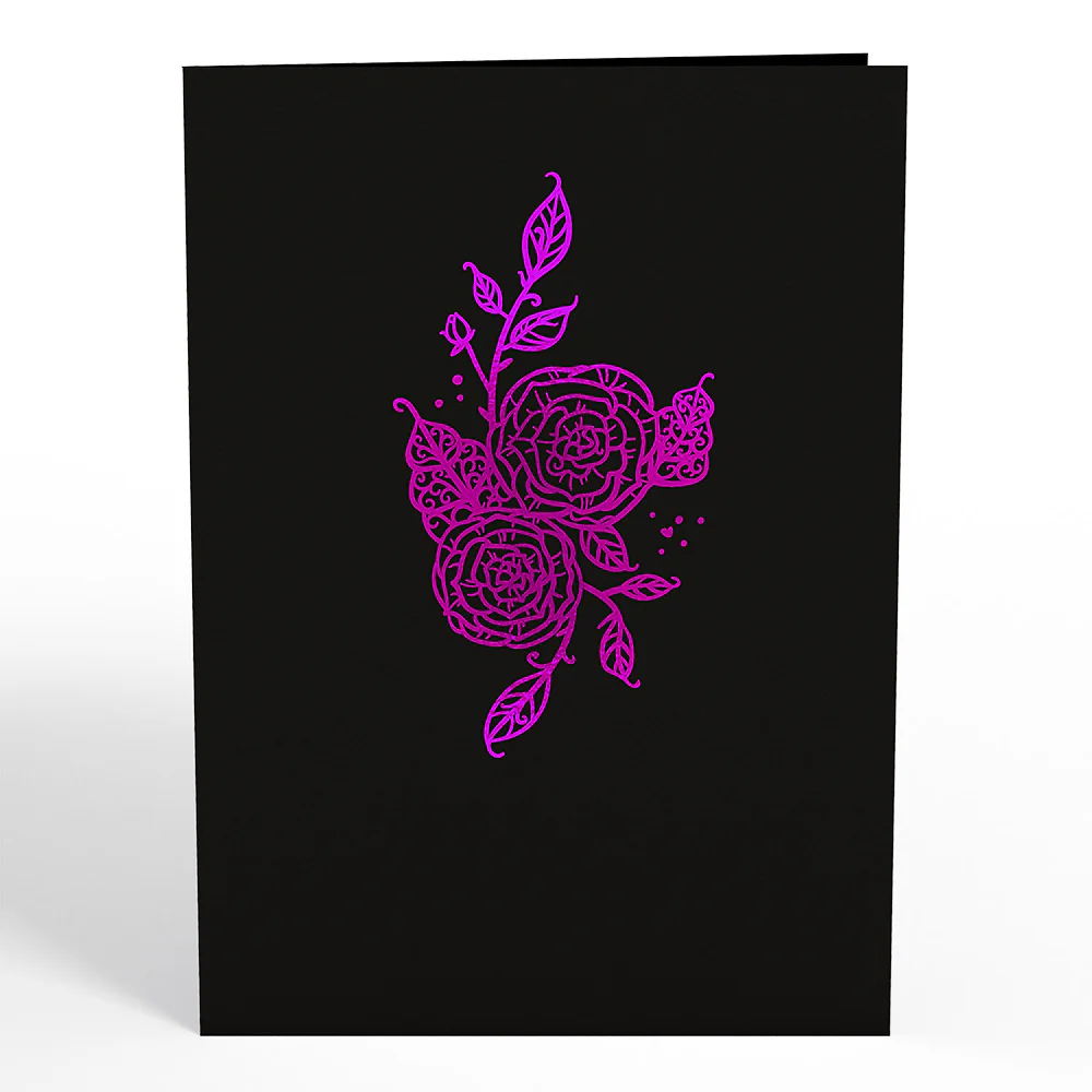 Ornate Purple Rose Bloom Pop-Up Card - Image 4