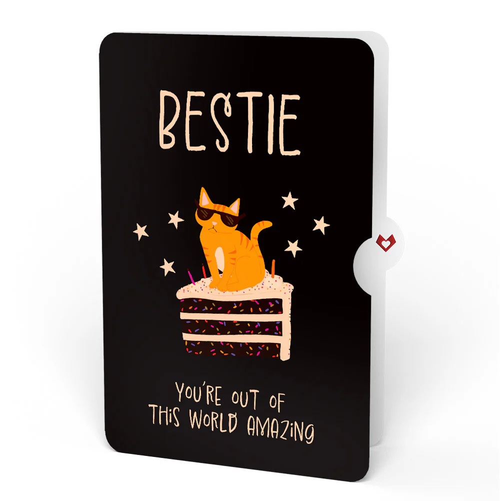 Out of this World Birthday Cat Pop-Up Card and Sentiment Set for Bestie - Image 4