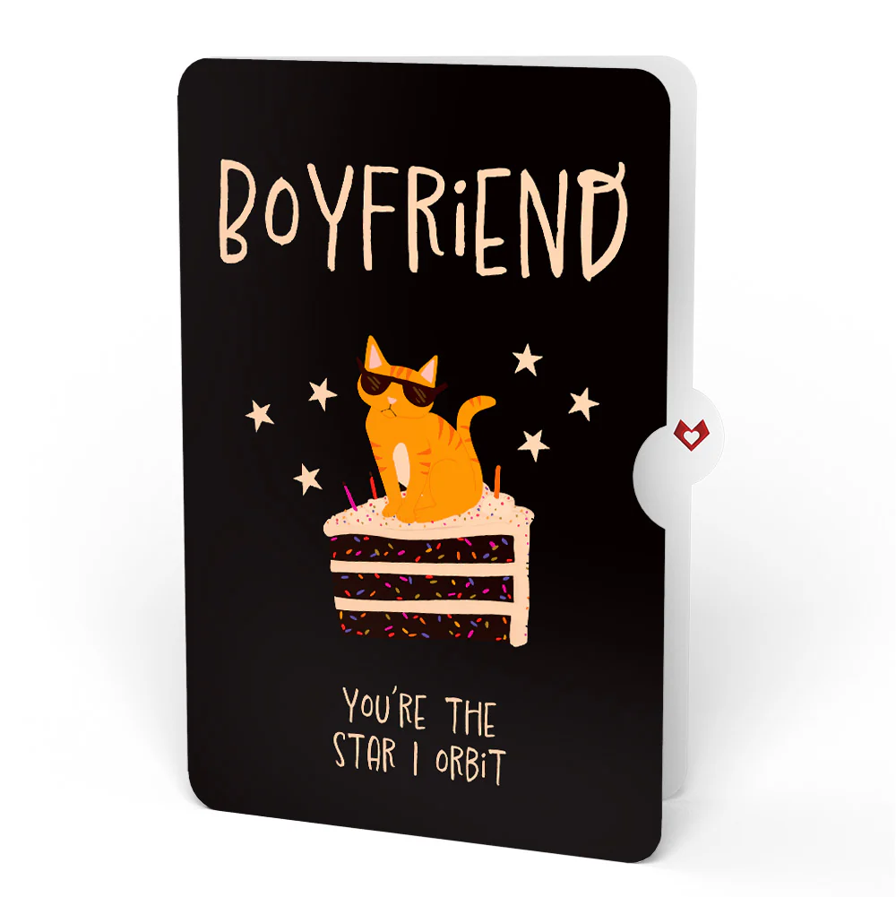 Out of this World Birthday Cat Pop-Up Card and Sentiment Set for Boyfriend - Image 4