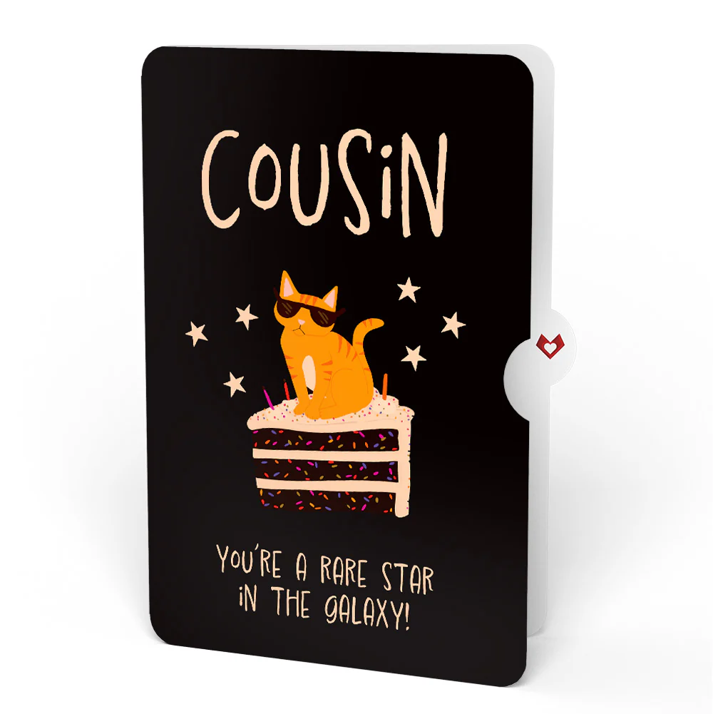 Out of this World Birthday Cat Pop-Up Card and Sentiment Set for Cousin - Image 4