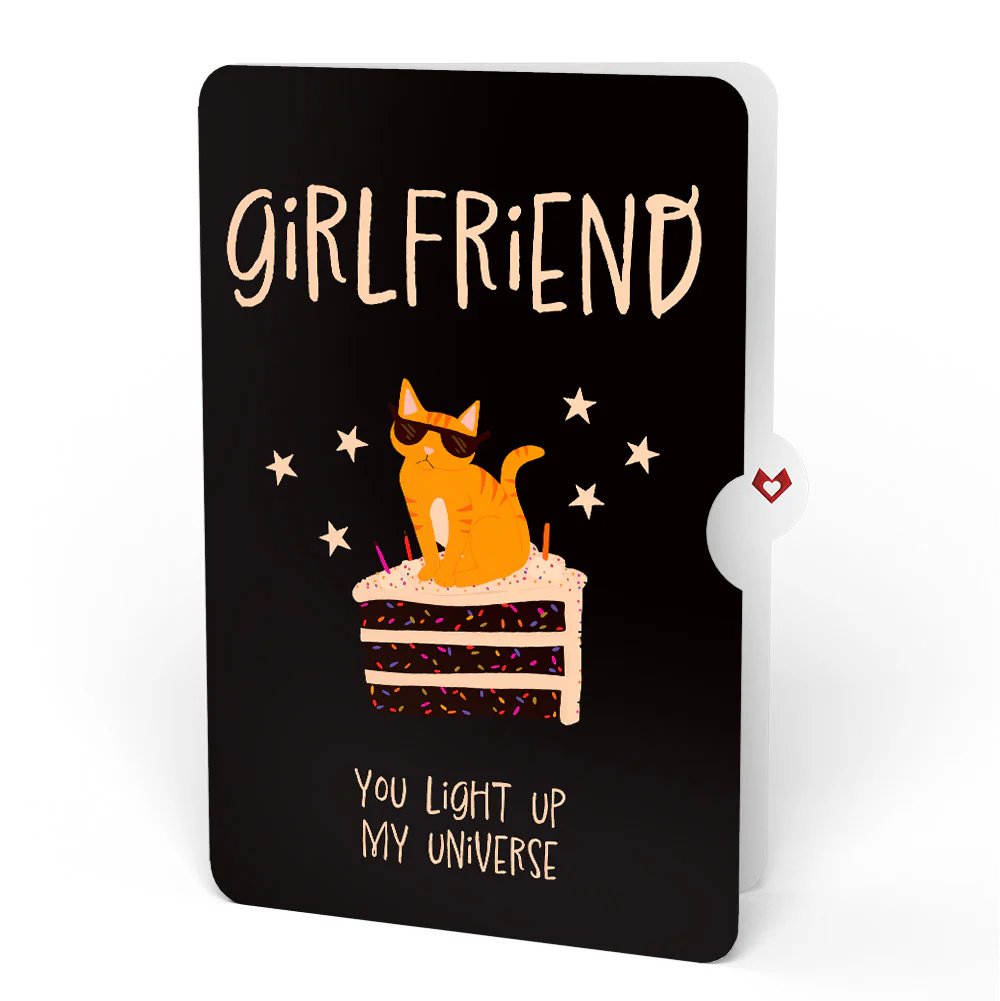 Out of this World Birthday Cat Pop-Up Card and Sentiment Set for Girlfriend - Image 4