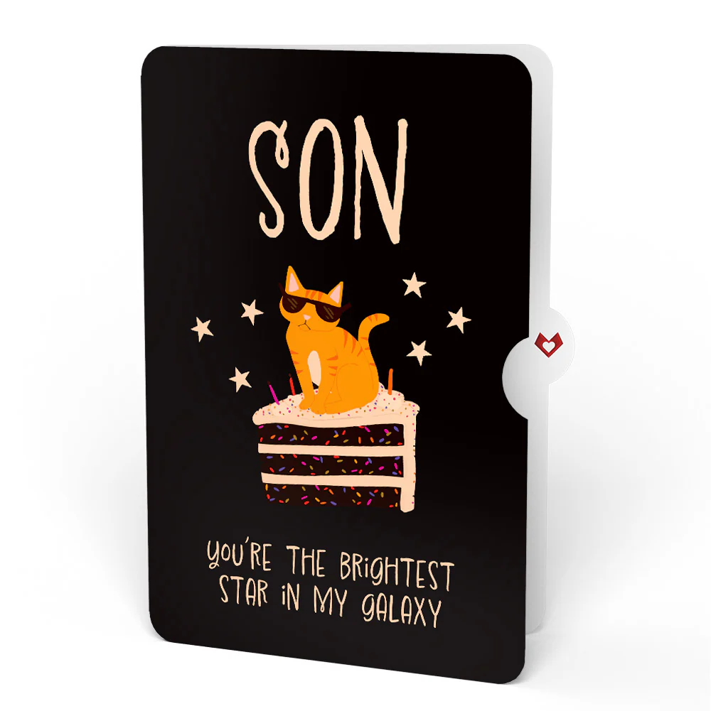 Out of this World Birthday Cat Pop-Up Card and Sentiment Set for Son - Image 4