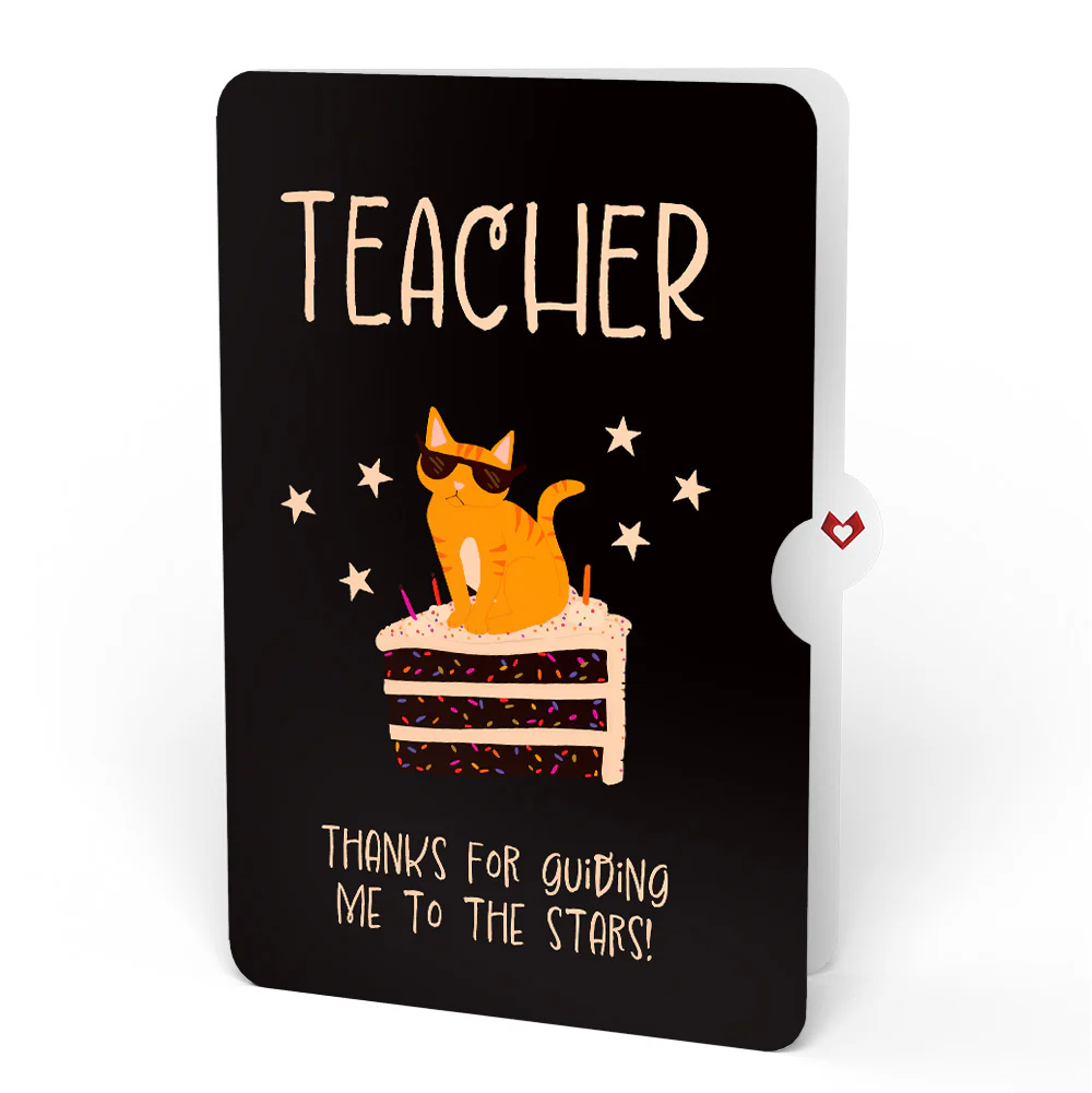 Out of this World Birthday Cat Pop-Up Card and Sentiment Set for Teacher - Image 4