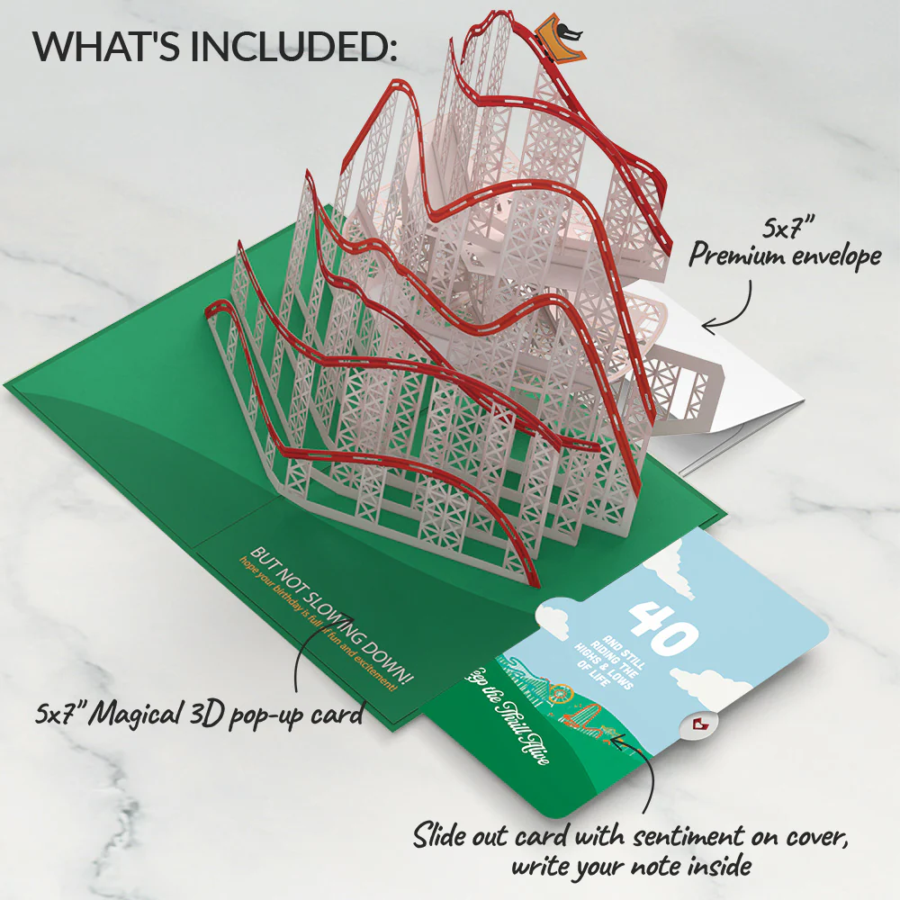 Over the Hill 40th Birthday Pop-Up Card and Sentiment Set - Image 2
