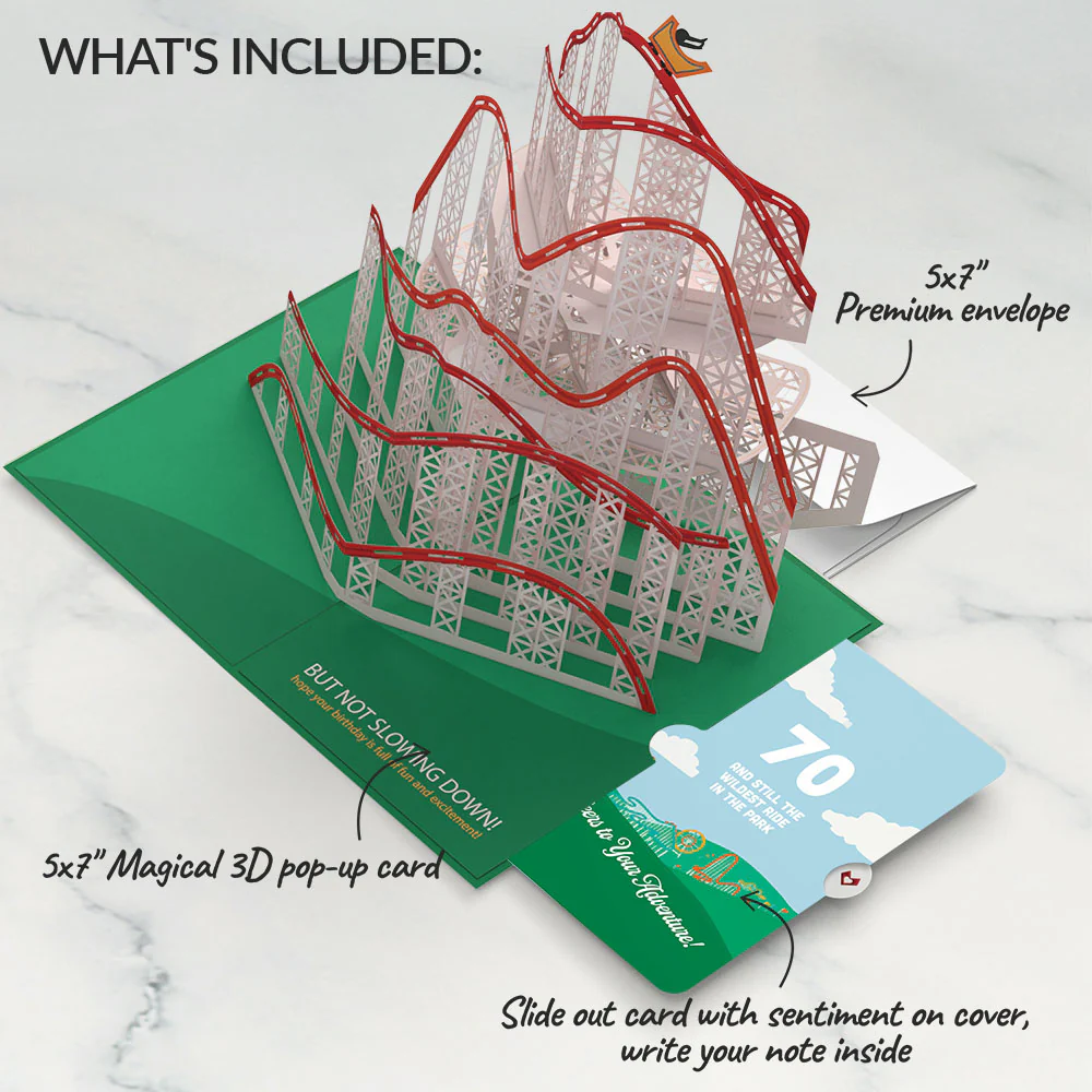 Over the Hill 70th Birthday Pop-Up Card and Sentiment Set - Image 2