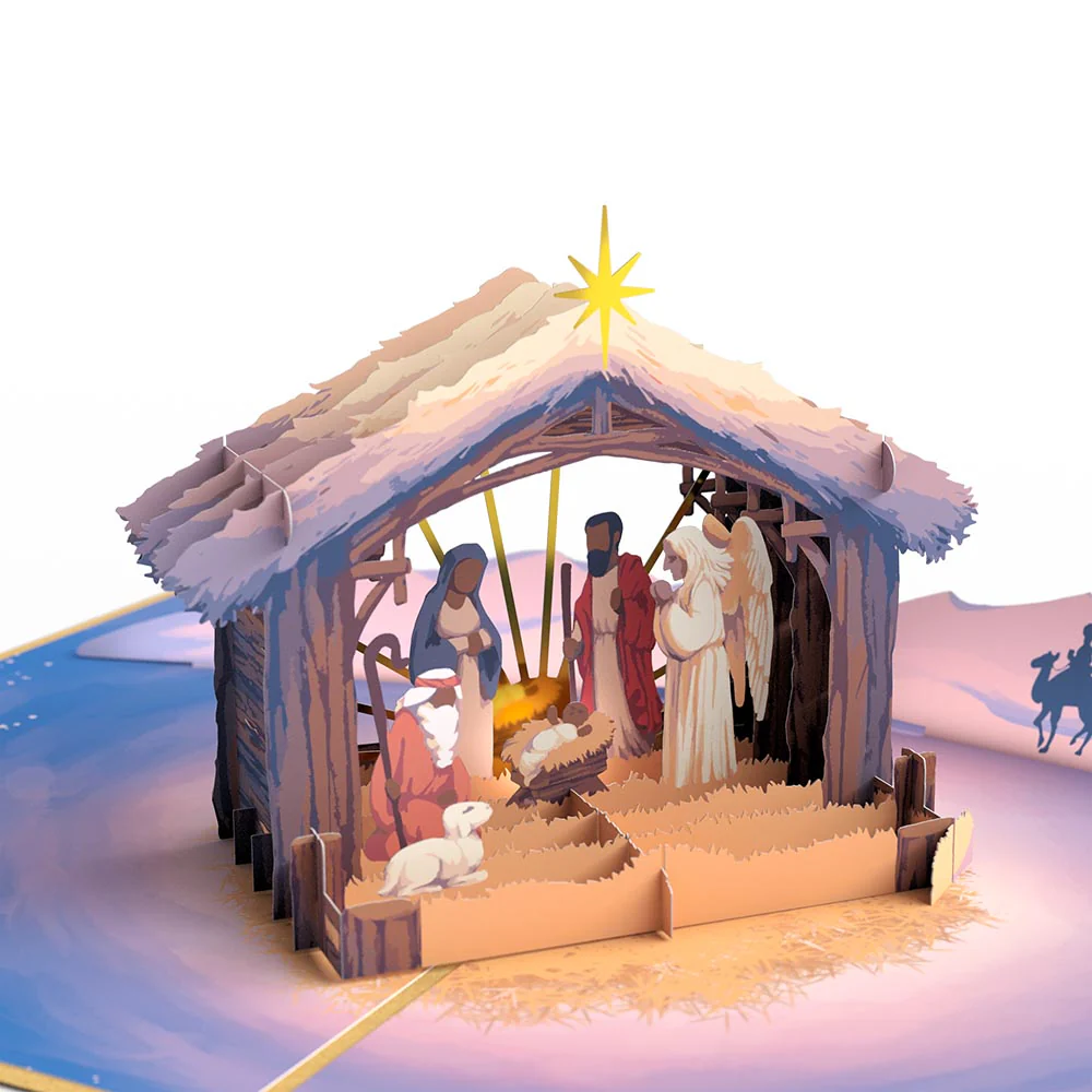 Painted Nativity Pop-Up Card - Image 2