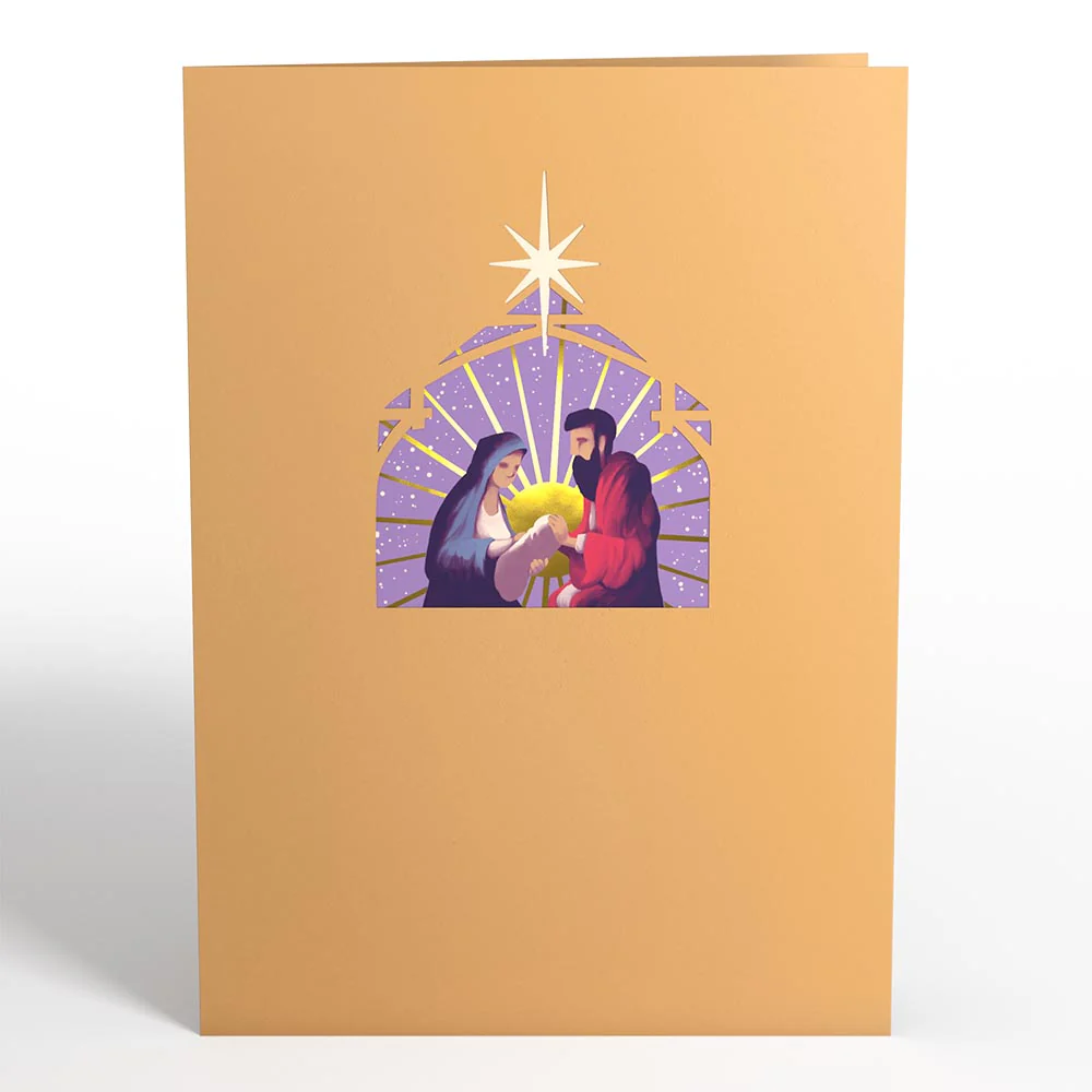Painted Nativity Pop-Up Card - Image 4