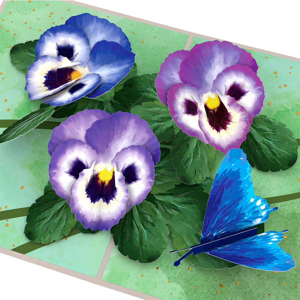 Pansies St. Patrick’s Day Pop-Up Card and Sentiment Set - Image 3