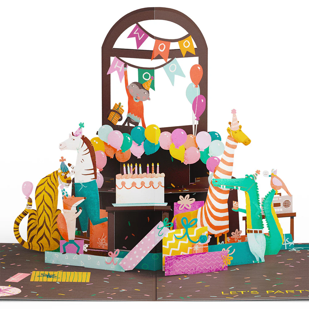 Party Animals Birthday Pop-Up Card and Sentiment Set for Grandma - Image 3