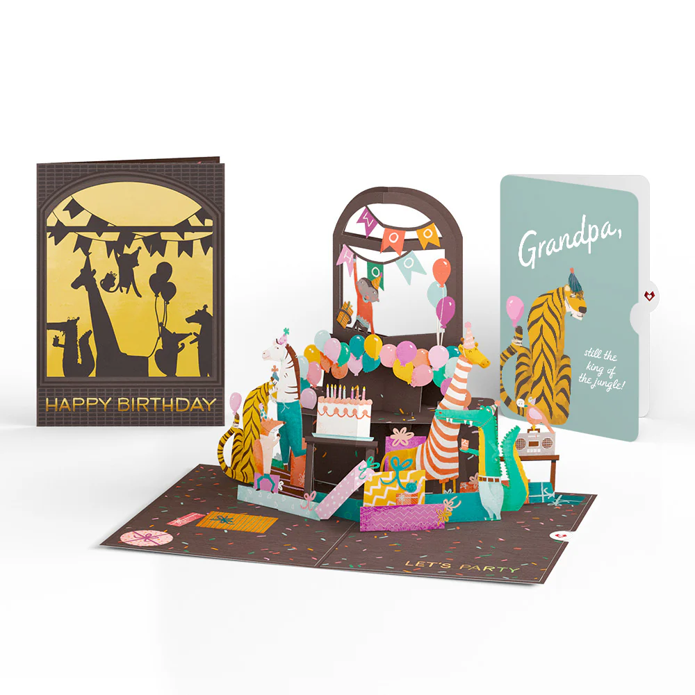 Party Animals Birthday Pop-Up Card and Sentiment Set for Grandpa