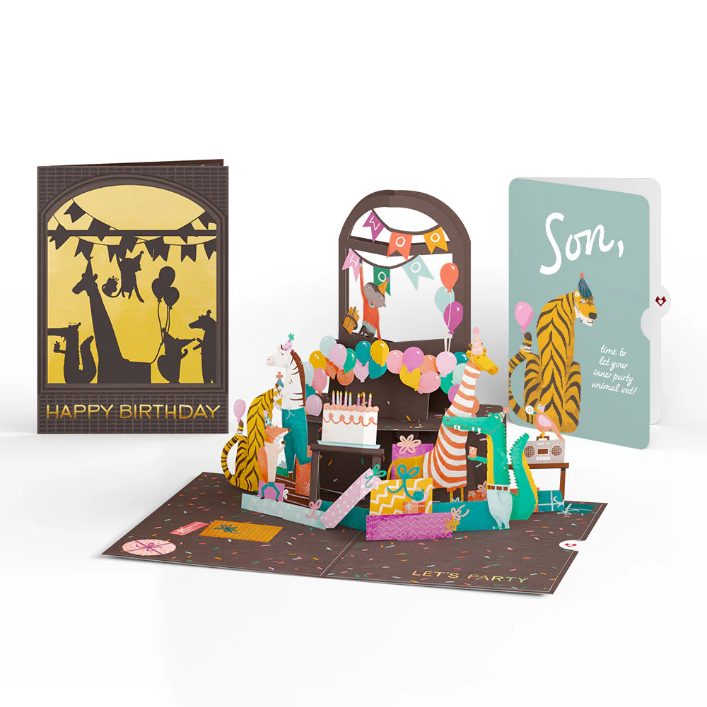 Party Animals Birthday Pop-Up Card and Sentiment Set for Son