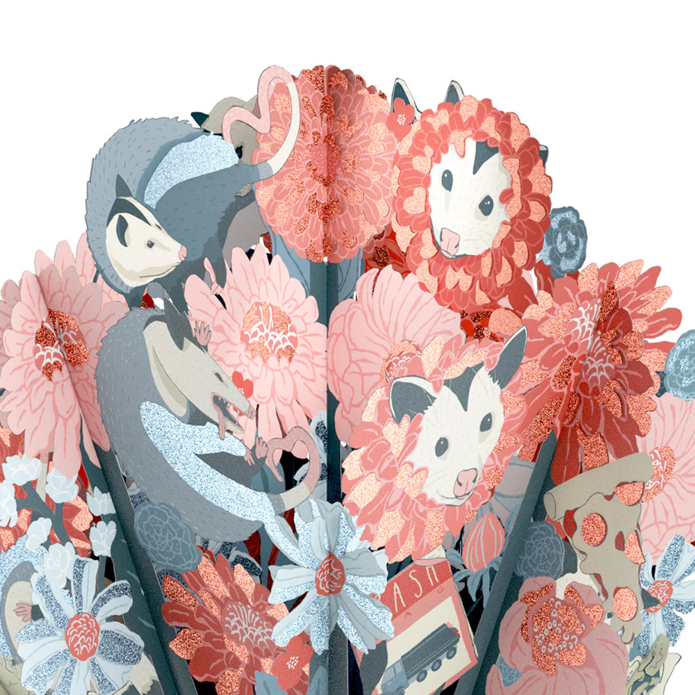 Party Possums Mother’s Day Glitter Bouquet and Sentiment Set - Image 3