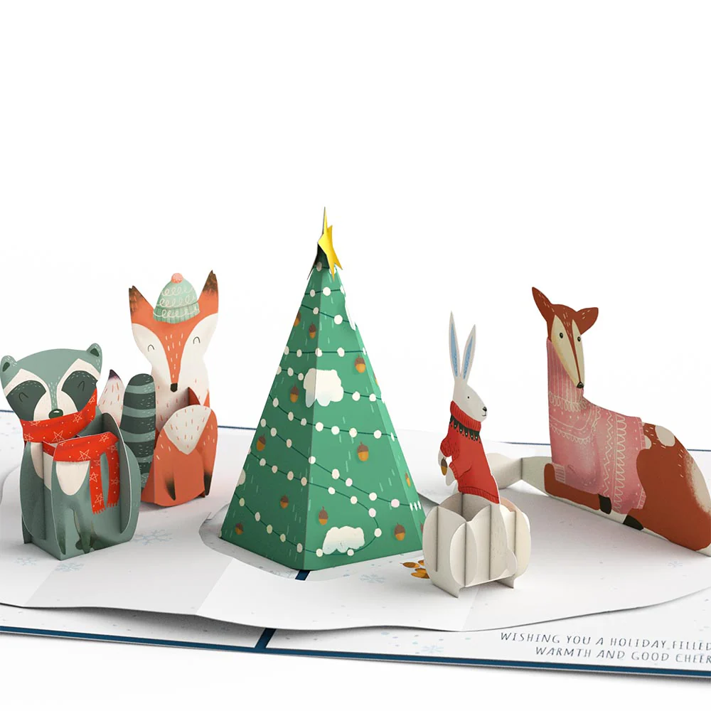 Peace & Joy Woodland Gathering Pop-Up Card - Image 2