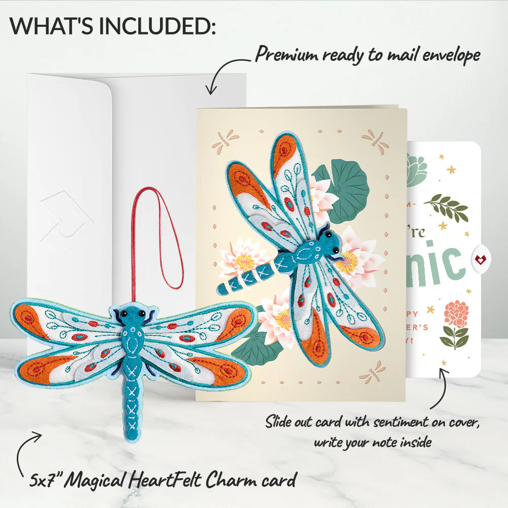 Peaceful Dragonfly Mother’s Day HeartFelt Charm Card™ and Iconic Bloom Sentiment Set for Mom - Image 2
