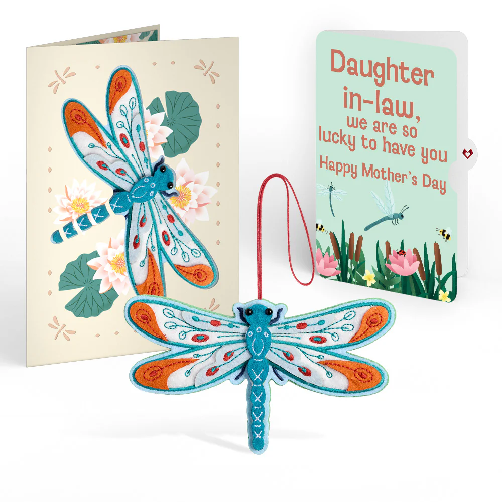 Peaceful Dragonfly Mother’s Day HeartFelt Charm Card™ and Sentiment Set for Daughter-in-law