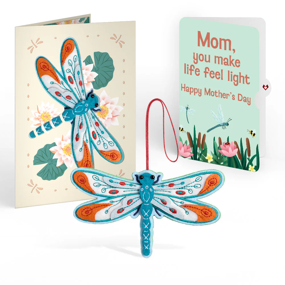 Peaceful Dragonfly Mother’s Day HeartFelt Charm Card™ and Sentiment Set for Mom