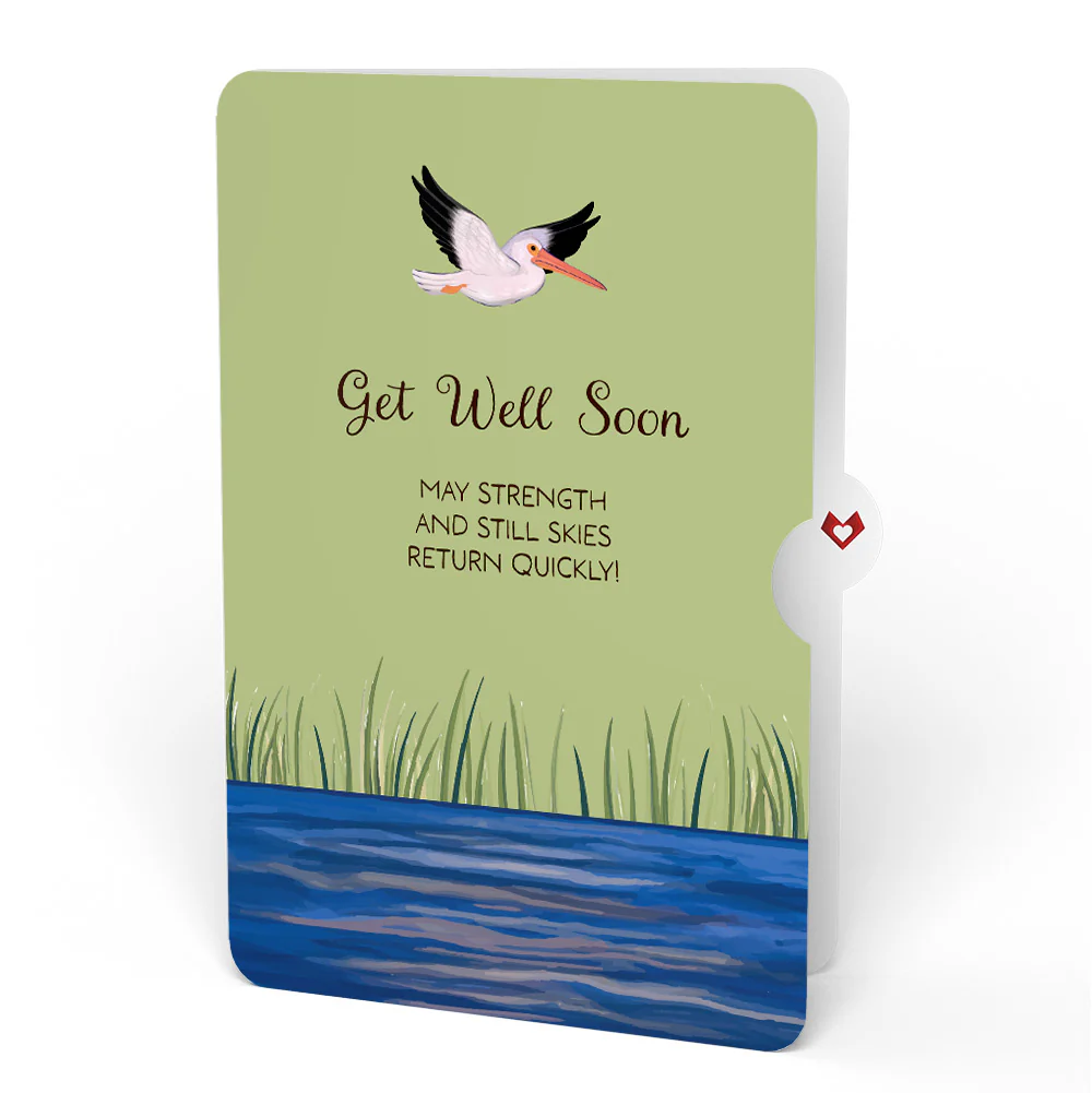 Pelican in the Marsh Get Well Soon Pop-Up Card and Sentiment Set - Image 4