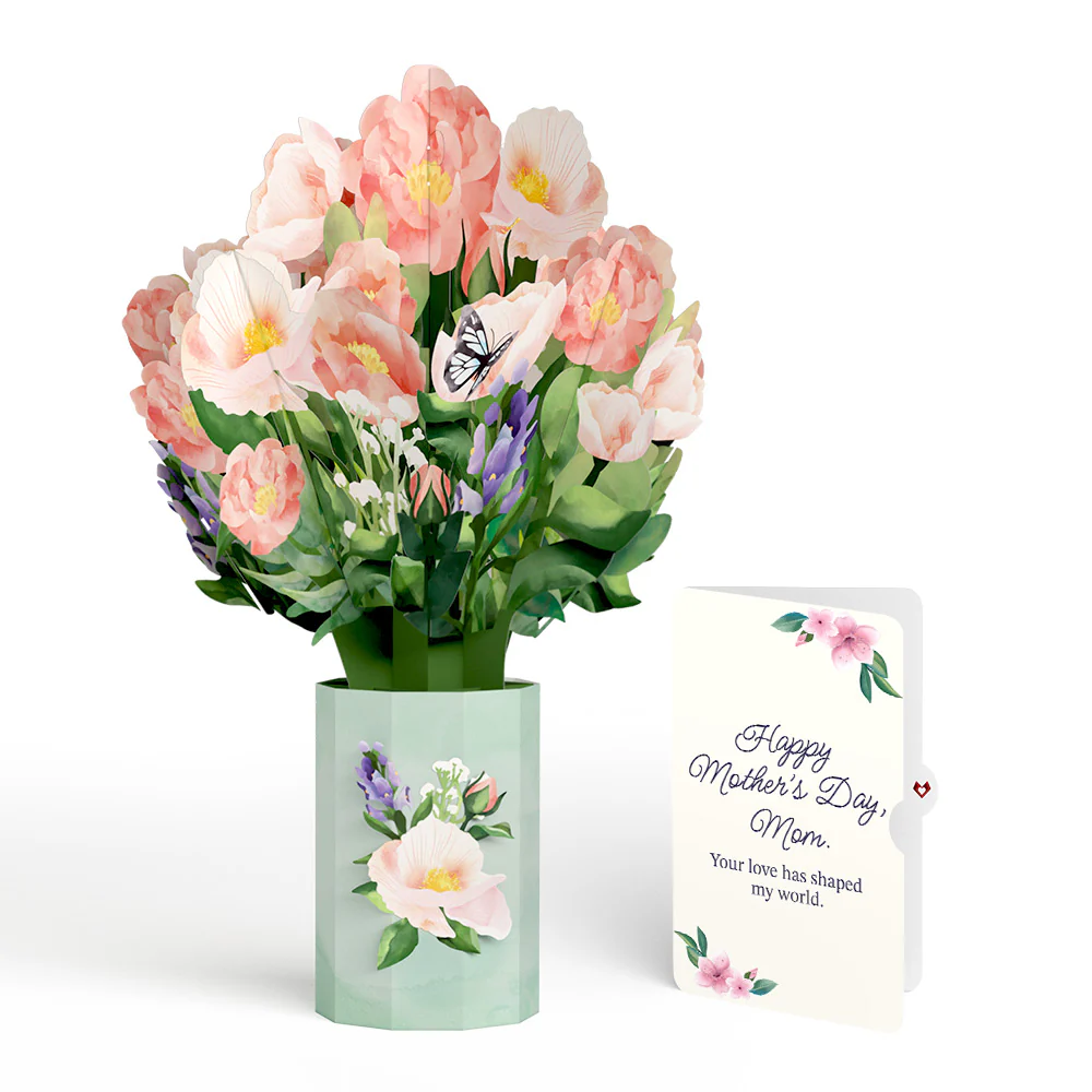 Peony Mother's Day Bouquet and Sentiment Set for Mom