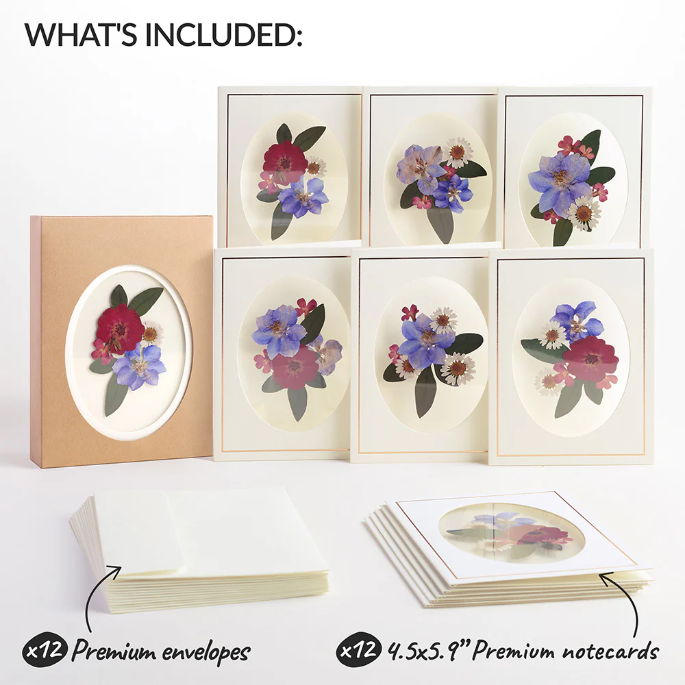 Petal Pressed™ Blank Notecards - Vibrant Wildflower (Assorted 12-Pack) - Image 5