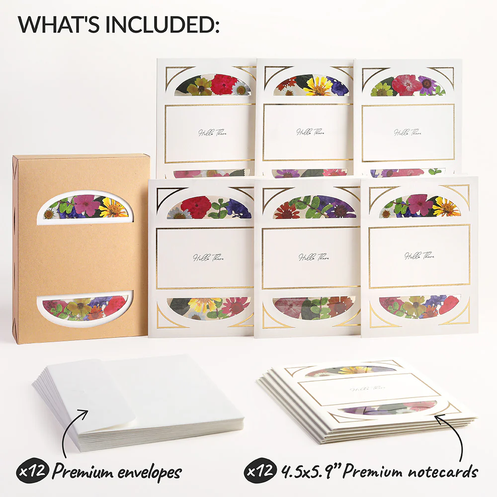 Petal Pressed™ ‘Hello There’ Notecards - Cheerful Brights (Assorted 12-Pack) - Image 5