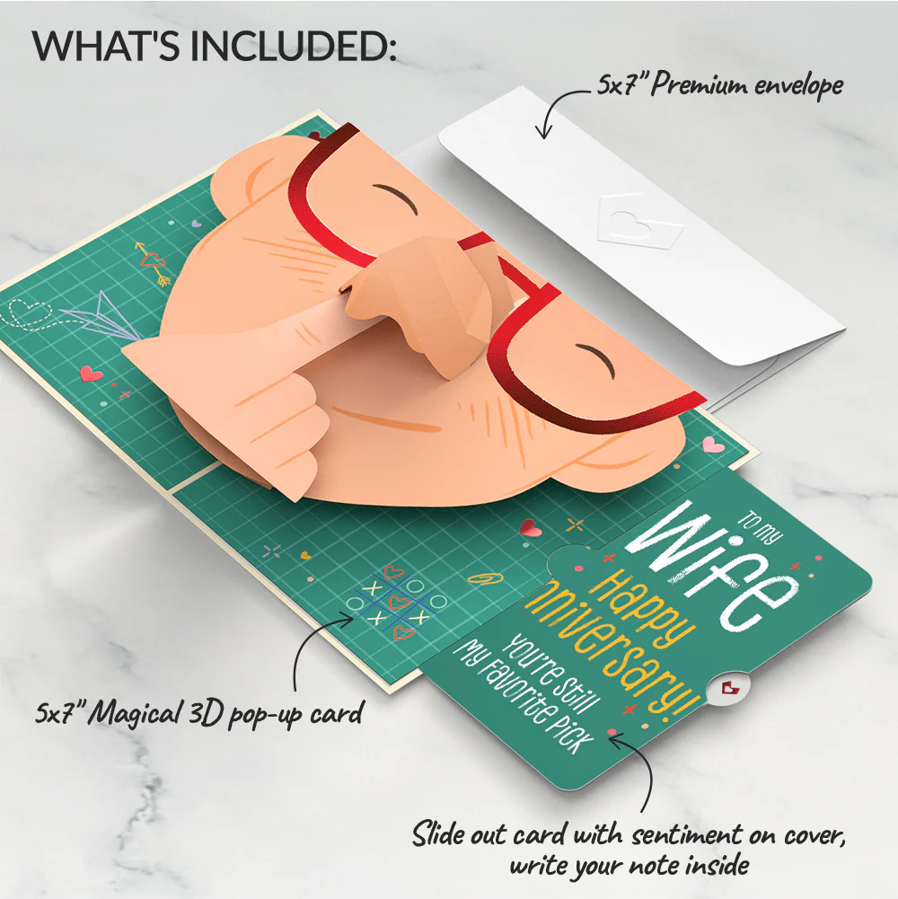 Pick You Every Time Anniversary Pop-Up Card and Sentiment Set for Wife - Image 2