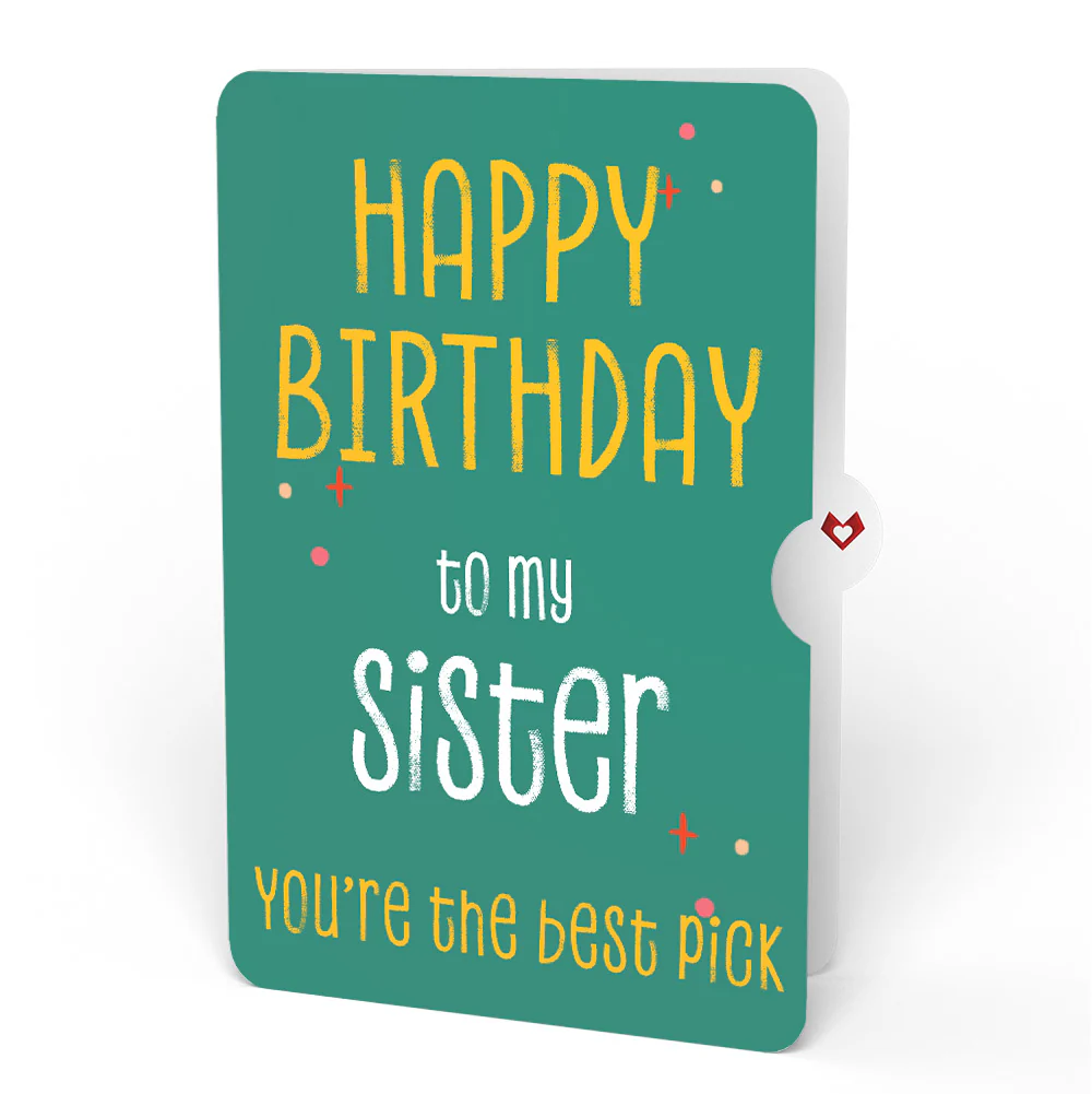 Pick You Every Time Birthday Pop-Up Card and Sentiment Set for Sister - Image 4