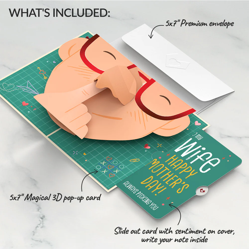 Pick You Every Time Mother’s Day Pop-Up Card and Sentiment Set for Wife - Image 2
