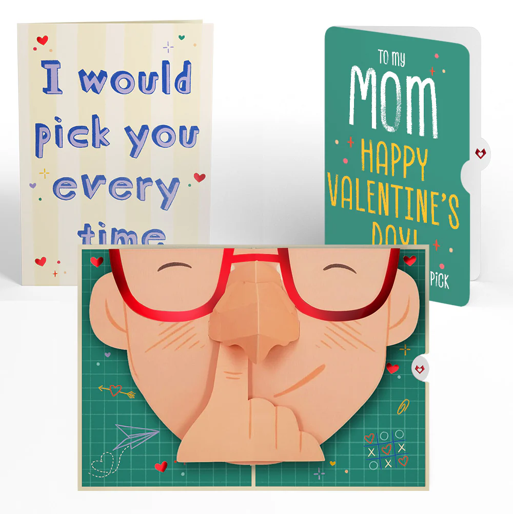 Pick You Every Time Valentine Pop-Up Card and Sentiment Set for Mom