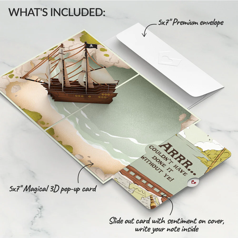 Pirate Ship Thank You Pop-Up Card and Sentiment Set - Image 2