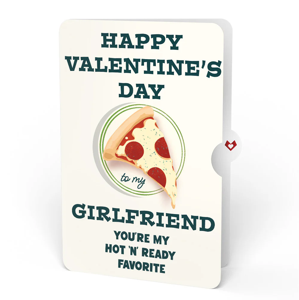Pizza Love Valentine Pop-Up Card and Perfect Slice Sentiment Set for Girlfriend - Image 4