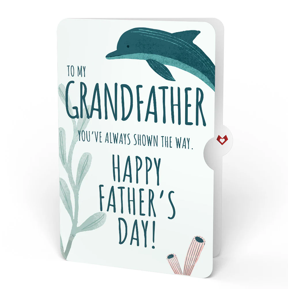 Playful Dolphins Father’s Day Pop-Up Card and Sentiment Set for Grandfather - Image 4