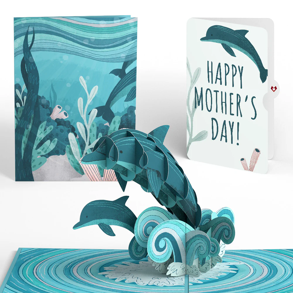 Playful Dolphins Mother’s Day Pop-Up Card and Sentiment Set for Mom