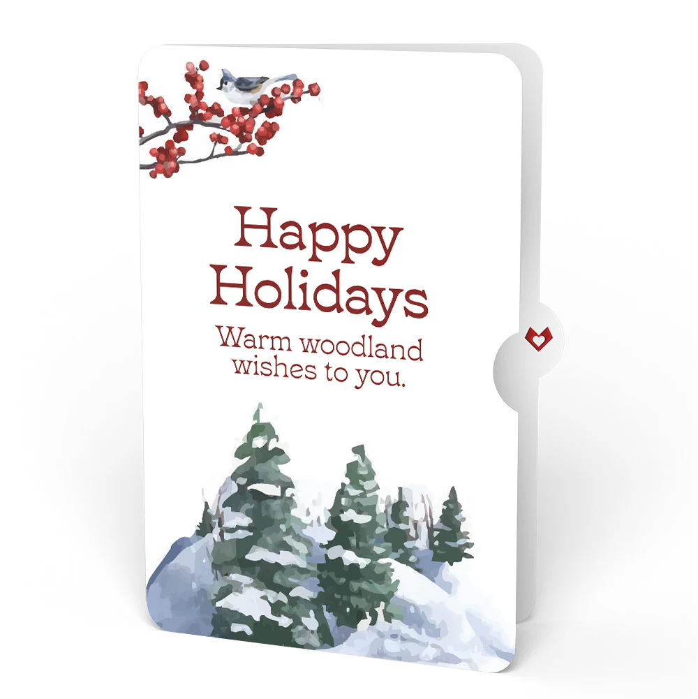 Poinsettia & Pine Christmas Pop-Up Card and Warm Woodland Sentiment Set - Image 4
