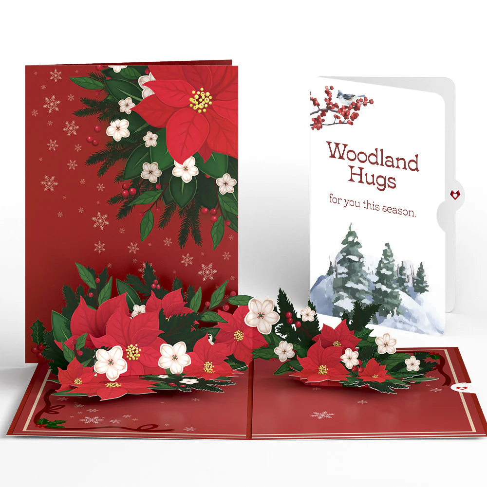 Poinsettia & Pine Winter Pop-Up Card and Sentiment Set